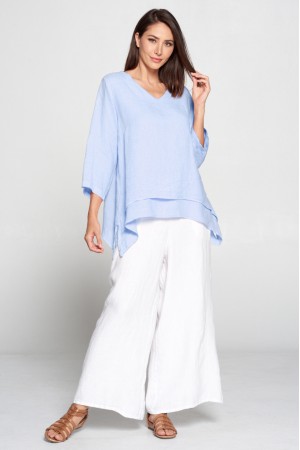 FBT95<br/>V-NECK DOUBLE LAYER TOP